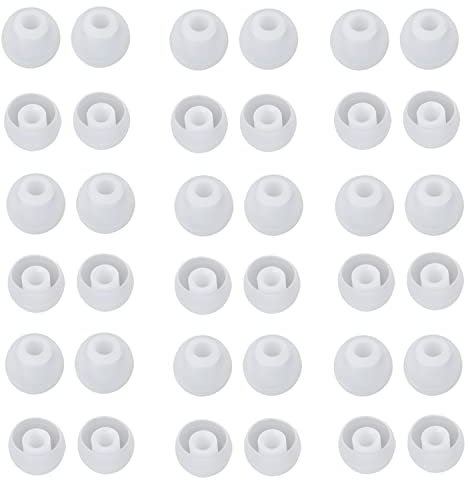 Ersatz Ohrstöpsel In, 36 Stück Kopfhörer Stöpsel Silikon Aufsätze, Weich Und Bequem Tips Stöpsel Passend Für Die Meisten In-Kopfhörer, Innendurchmesser 4,5–6 mm (Transparent)