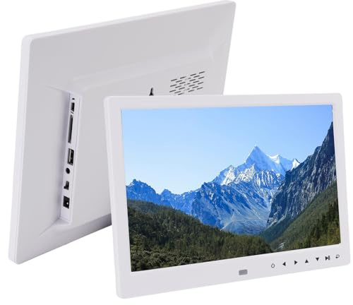 12 Zoll WiFi Digitaler Bilderrahmen - Full HD 1080p IPS Touchscreen mit Cloud Sharing, Kalender, Wandmontage Laden Foto Video vom Telefon, für Wohnkultur, Familie (Weiß)