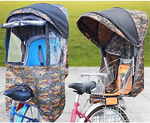 RAGOPILEN Kinderfahrradsitz Regenschutz, Universal-Kinderfahrradsitz-Überdachung, Schutz vor Regen, Wind und Kälte, transparente Aufbewahrungstasche vorne, Zugang mit Reißverschluss