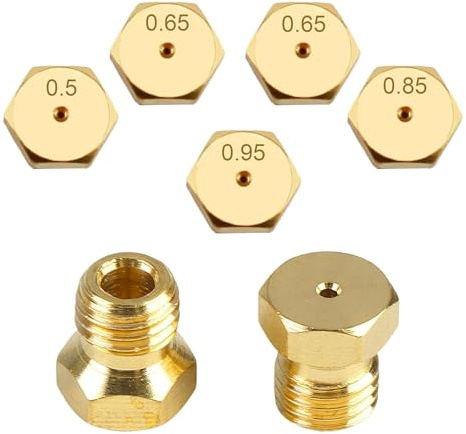 LOT 5 GICLEUR BUSES UNIVERSELLES CONVERSION BOUTEILLE BOMBONNE GPL GAZ BUTANE | Ø6MB | 0.5 0.65 0.65 0.85 0.95 | BRULEUR CUISINIÈRE PLAQUE DE CUISSON