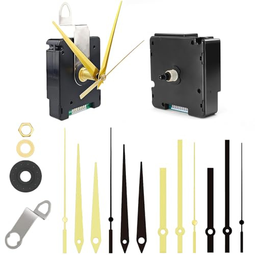 Snovire Uhrwerk für Wanduhr, DCF Funk-Uhrwerk Set mit 4 Zeigerpaaren, Lautlos Wanduhr Uhrwerk, Leises Wanduhr-Bastelkit für DIY Wanduhr Küchenuhr Ersatz Uhr Reparaturset, 72 x 56 x 19 mm