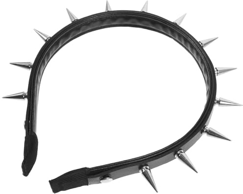 Alipis Haarreifen mit Nieten aus Zinklegierung und Leder Leichter Punk Stil Kopfschmuck für Damen Geeignet für Alltag und Auftritte