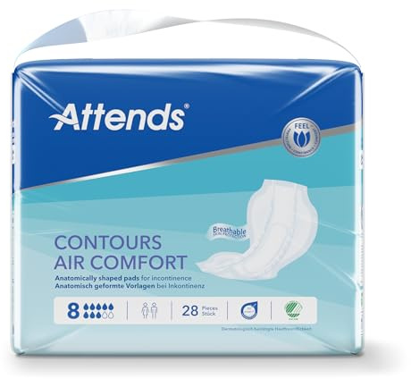 Attends Contours 8 Air Comfort, 112 Units (4 Packs of 28) 203835