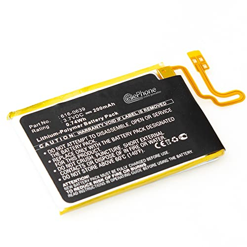 cellePhone Akku Li-Polymer kompatibel mit Apple iPod Nano 7 (7. Generation) (Ersatz für 616-0639/616-0640)