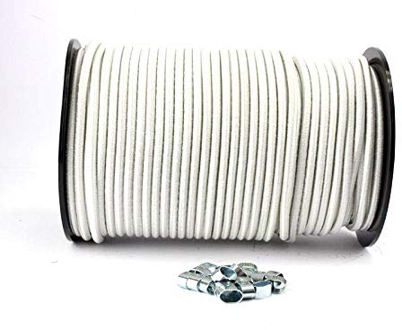 8mm Expanderseil weiß 10m +10 Würgeklemmen Gummiseil Seil Klemmen Plane