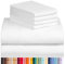 LuxClub 6-teiliges Bettlaken-Set, Bambus-Bettlaken, Tiefe Taschen, 45,7 cm, umweltfreundlich, knitterfrei, maschinenwaschbar, Hotel-Bettwäsche, seidig weich – weiße Queensize-Bettwäsche