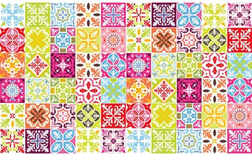 Ambiance-Live Karo-Zement Wandtattoo – AZULEJOS – 15 x 15 cm – 60pièces