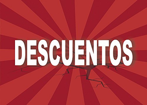Oedim Lona Cartel Descuentos | Varias Medidas 70 cm x 50 cm | Cartel publicitario Descuentos | Cartel Oferta Descuento