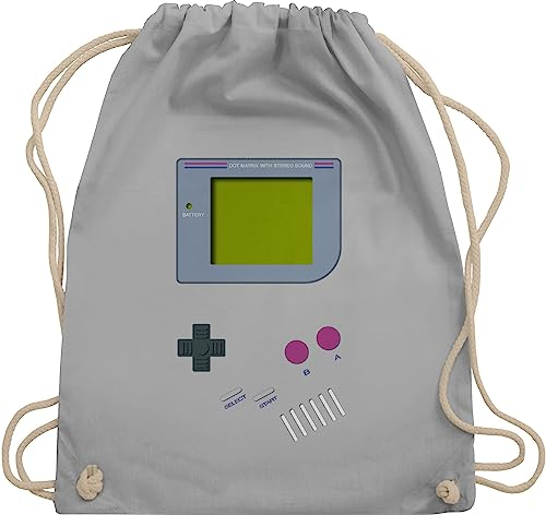 Shirtracer Turnbeutel Rucksack - Karneval & Fasching - Taschen - Gameboy | Nerds I 90s I 90iger I Fastnacht I Fasnacht I Fasnet - Unisize - Hellgrau - retro outfit karnevalsbeutel faschings 90 beutel