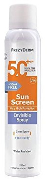 Frezyderm Unsichtbarer Sonnenschutz für den Körper, Spray LSF 50+, 150 ml
