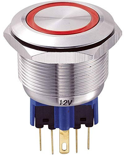 TRU COMPONENTS GQ25-11E/R/12V 701803 250V/AC 5A 1x On/(On) IP65 Rückruf 1 Stück