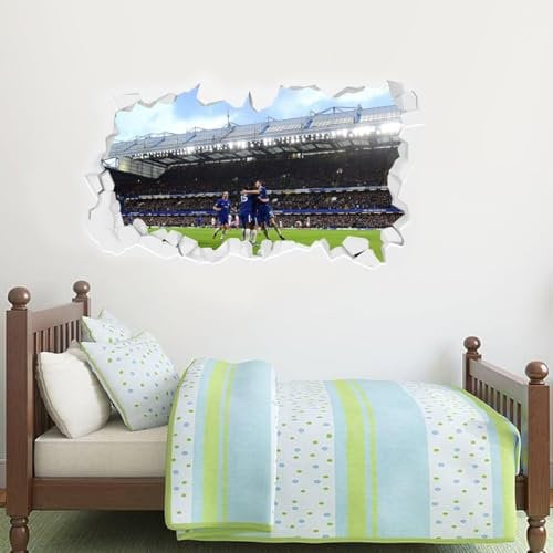 Beautiful Game Chelsea Football Club Official Stamford Bridge Stadium Goal Celebration Broken Wall Mural Sticker (120cm x 60cm)