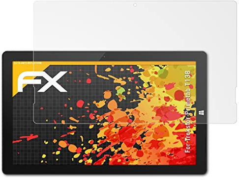 atFoliX Panzerfolie kompatibel mit Trekstor Primetab T13B Schutzfolie, entspiegelnde und stoßdämpfende FX Folie (2X)