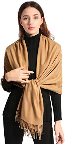 EASE LEAP Pashmina Châle Wrap Pour Femmes Hiver Chaud Écharpe Hommes Grandes Écharpes Douces pour Autum et Hiver 200cm x 70cm Marron Chameau