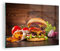 Bilder auf Glas Hamburger Sandwich Glasbild 70x50cm Wandbilder Dekoration Wohnzimmer Schlafzimmer Küche Deko Klein Wanddeko Bild im Glas Wand Kunstdruck Art Modern Wall Decor Glasdruck GAA70x50-3795