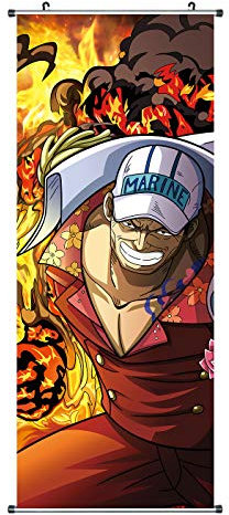 CoolChange Großes One P. Rollbild/Kakemono aus Stoff | Poster 100x40cm | Motiv: Sakazuki