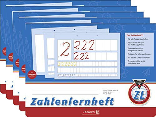 5x Brunnen Zahlenlernheft ZL, A4 Querformat