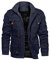 TACVASEN Herren Warme Winterjacke Übergangs- Outdoorjacke Thermo Workout Jacke Armee Mantel (L, Marineblau)