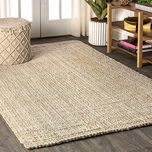 JONATHAN Y Hiro Hand Woven Chunky Jute Ivory Indoor Area Rug, 5x8, Bohemian, Transitional, Easy-Cleaning for Living Room, Bedroom, Kitchen, Pet Friendly, Non-Shedding (NFR103A-5)