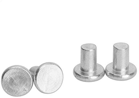 100 pcs Rivets pleins GB867 M4 * 4 Rivet solide tête plate Rivets pleins en aluminium à tête fraisée rivets tête plate solide percussion (M4*4)