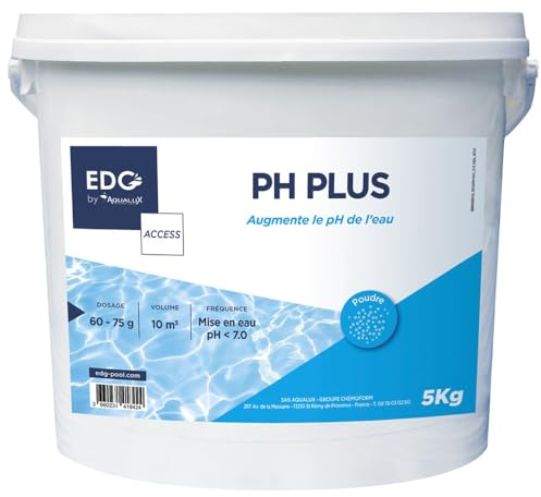 EDG - PH Plus Piscine - Augmente Le pH- Améliore Le Confort de Baignade et la Qualité de l'eau - Haute Concentration - Poudre - Seau 5kg - Gamme Traitement Et Accessoires Piscine EDG Access