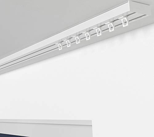 ALOHA Gardinenschiene RIO / 2-läufig / 160cm / mit Ösengleiter/Weiß | Vorhangschienen aus Aluminium, Deckenbefestigung