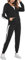 Parabler Sportanzug Damen Schwarz Jogging Anzug Jogger Trainingsanzug Set Zweiteiler Sport Set Fitness Tracksuit Polyester Lässig M