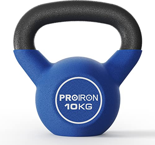 PROIRON kettlebell 10kg, Neoprene Coated Cast Iron 10kg Kettlebell Weights, Kettle Bells 10kg, Home Gym, Fitness, Exercise, Cardio Strength Training and Weight Lifting