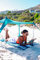 Sun Ninja Carpa Playa Bebe - Refugio Playa Bebe UPF 50+ - Mini Parasol Playa para Bebés Perros Niños - Toldo Playa Plegable con Bolsa de Llevar - Guarda Sol Playa Camping Césped