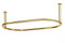 Zamuna Ovale Duschvorhangstange für Badezimmer, traditionell, groß und robust, Deckenmontage, mit verstellbarer Unterstützung, 110 x 64 cm (Gold)