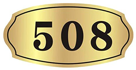 Personalised House Number Plaque Customized Gold Number Sign Door Number Sign Plate Acrylic Room Number Sign Number Plaque for Hotel Flat Office School Dormitory Building Floor(Choice of 1-5 Numbers)