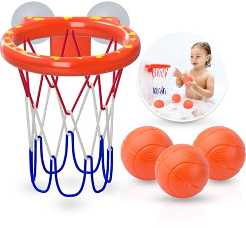 MARPPY Bath Toys - Bathtub Basketball Hoop for Kids Toddlers - Mold Free Bath Toys with Suction Cup & 3 No Hole Balls - Shower Toys and Bathtub Toys for Toddlers - Boys Girls