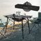 ML-Design Campingtisch faltbar Schwarz, 90x51,5cm, Aluminium Klapptisch höhenverstellbar 46-66,5 cm, Belastbarkeit 30kg, Aufrollbare Tischplatte, Falttisch klappbar, Gartentisch Balkontisch Reisetisch