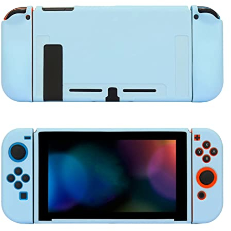 CUZKC Coque en TPU pour Nintendo Switch, coque console pour NS et coque joystick pour Joy-Con.(bleu)