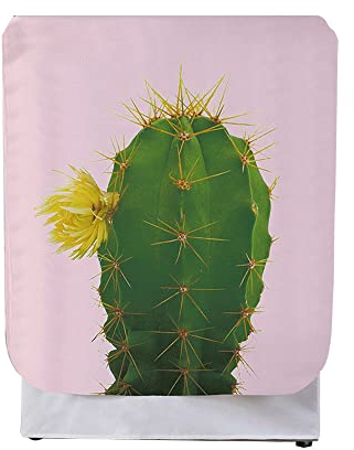 Odot Funda Lavadora Exterior Impermeable, Universal Cubierta para Lavadora y Secadora Carga Frontal, Funda de Protección Solar Antipolvo con Cremallera (Flor Amarilla Cactus,M-Capacidad 8-9kg)