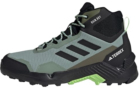 Adidas Herren Eastrail 2.0 Mid RAIN.RDY Waterproof Hiking Shoes, Silver Green/Core Black/Green Spark, 43 1/3 EU
