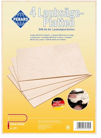 CREATIV DISCOUNT Sperrholz-Platte aus Birke, DIN A4, 4 Stück