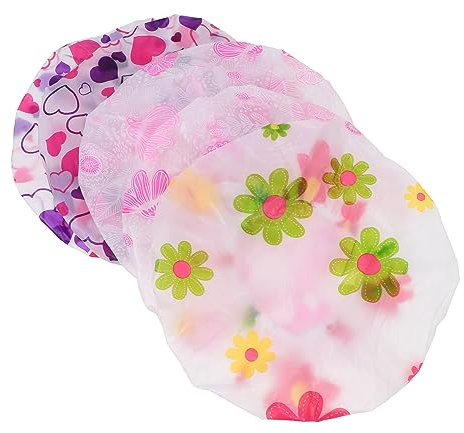 POPETPOP Juego De 5 Gorros De Baño De Eva Con Patrón De Ondas Cómodos Y Elásticos Para Mujer