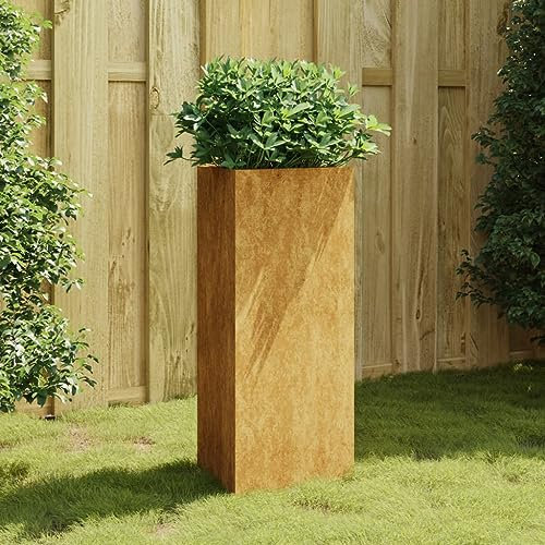 LAPOOH Jardinera de Acero corten 40x34,5x75 cm, Huerto Urbano Terraza, Jardineras Exterior, Jardineria Maceteros, Mesa De Cultivo, Huerto En Casa 824546