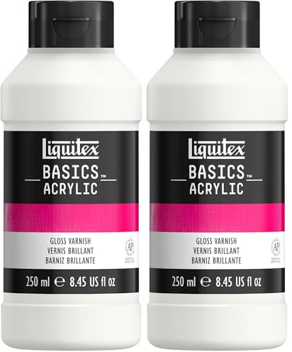 LIQUITEX 8870304 Basics Acrylic Additive, Gloss Varnish, 250 ml Tube (Pack of 2)
