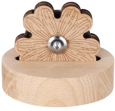 Daisy Fadenschneider Nähen, 7,5x6cm Quilten Garnschneider Tischgerät Thread Cutter Holz Klingenschoner Fadenschneidewerkzeuge mit Rutschfestem Ständer Rotierende Klingen zum Nähen von Nähten