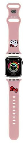 Hello Kitty HKAWLSCHBLP - Correa de reloj para Apple Watch 42/44/45/49 mm, correa de silicona rosa