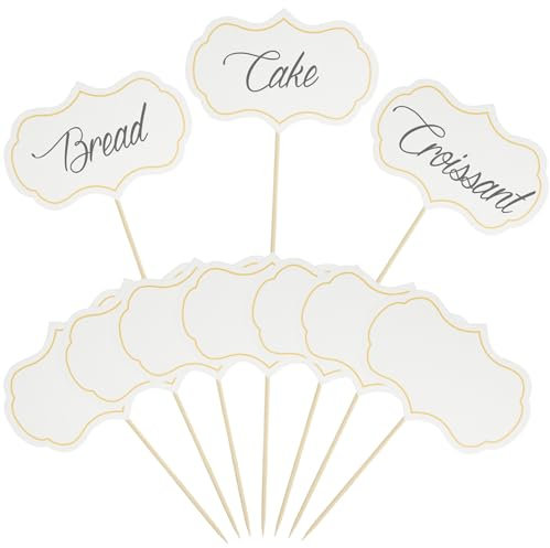 Food Labels for Buffet,24PCS Food Flags,Buffet Labels,Party Food Labels,Food Flags for Buffets to Write On,Halloween Food Decorations,Party Food Labels,Cake Decoration (White),Toothpick Flag