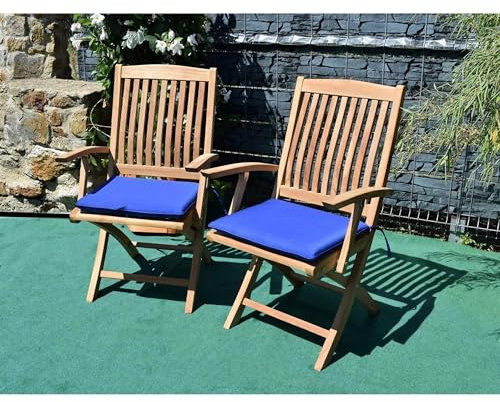 Teako Design Sitzauflage 47cm x 37cm für Klappstuhl Ancona, Klappstuhl, wetterfest und langlebig, für Gartenmöbel geeignet, Sitzkissen (schwarz)