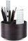 Czzmy Rotation range télécommande,Circulaire Support de télécommande en PU Cuir avec 4 Compartiments,Organisateur de bureau multifonction pour TV telecommande,Lunettes,Crayons(1-Brun foncé)