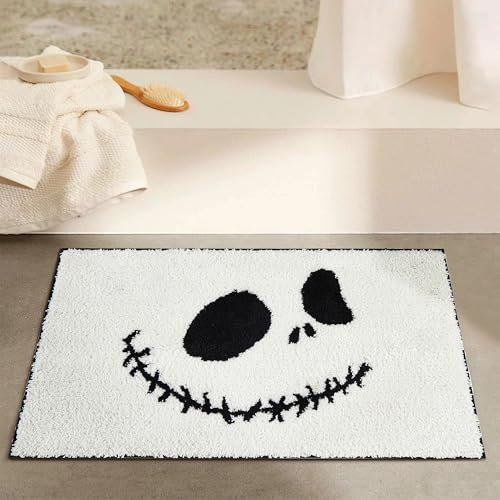 Ouyattle Halloween-Badematte, 50,8 x 81,3 cm, rutschfest, waschbar, weich, saugfähig, flauschig, flauschig, The Nightmare Before Christmas, gruselig