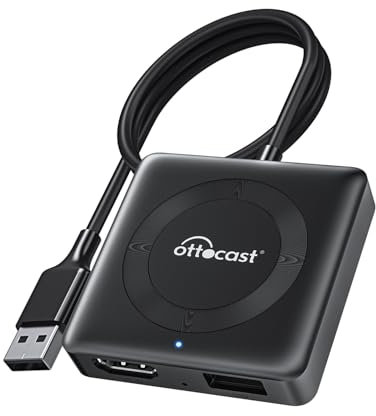 Ottocast Car TV Mate Pro - Fire TV Stick Converter with Wireless CarPlay, HDMI Car Adapter Cast Video/Game/Wired Android Auto to Car, Plug & Play, Works for Wired CarPlay Cars & Most Streaming Devices
