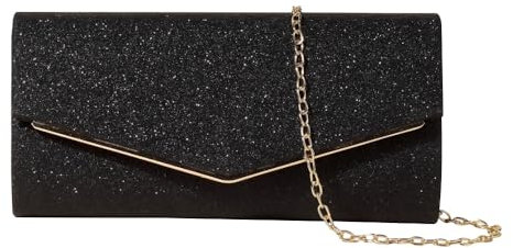 KBRPEY Damen Clutch Elegant Glänzende Pailletten Abendtasche mit Abnehmbarer Kette Kleine Crossbody-Taschen Geldbörse Unterarmtasche für Zeremonie Hochzeit Party Abschlussball