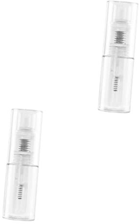 2pcs Portable Travel Body Powder Spray Bottle, Refillable Transparent Plastic Dispenser for Makeup and Toiletries Dry Powder Spray Bottle (35ml)
