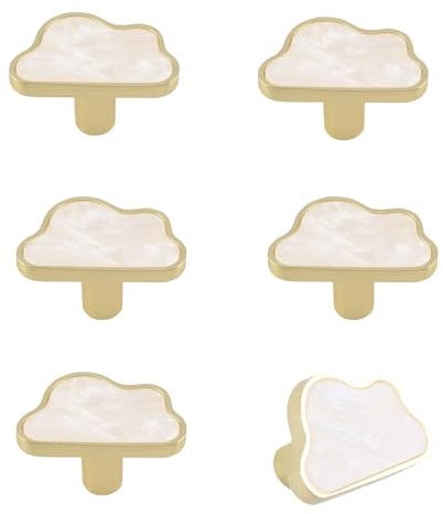 MOROBOR Decorative Cloud Kitchen Cabinet Knobs, 6 Pack Creative Dresser Drawer Pulls Furniture Cupboard Door Pull Handles Single Hole Zinc Alloy Knobs Furniture Accessories
